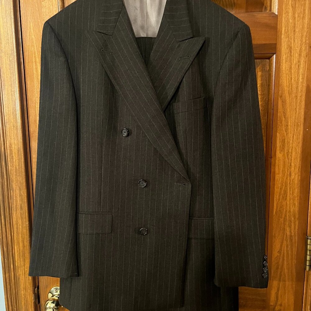 Burberry Double Breasted Pinstripe Suit